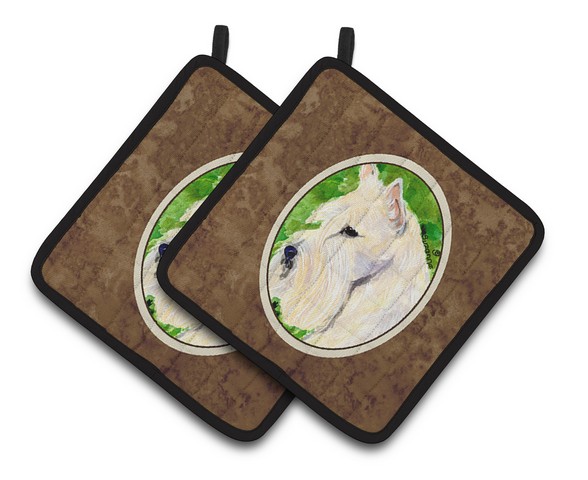 Picture of Carolines Treasures SS8791PTHD Scottish Terrier Pair of Pot Holders, 7.5 x 3 x 7.5 in.