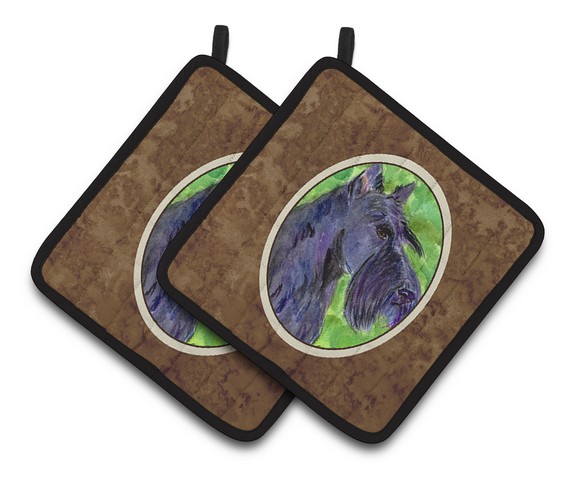Picture of Carolines Treasures SS8792PTHD Scottish Terrier Pair of Pot Holders, 7.5 x 3 x 7.5 in.