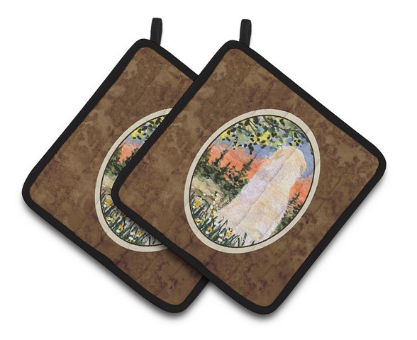 Picture of Carolines Treasures SS8820PTHD Golden Retriever Pair of Pot Holders, 7.5 x 3 x 7.5 in.