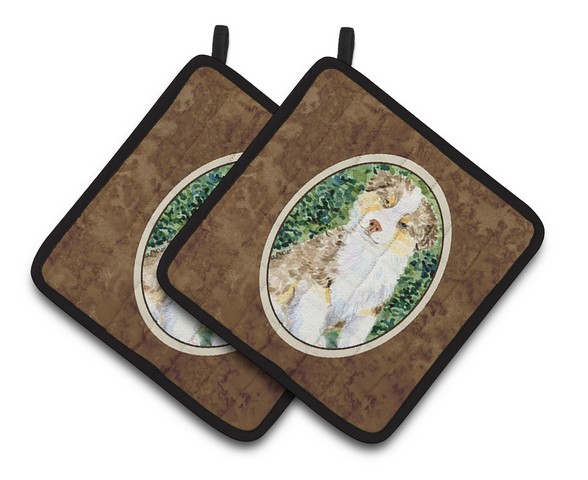 Picture of Carolines Treasures SS8847PTHD Australian Shepherd Pair of Pot Holders, 7.5 x 3 x 7.5 in.