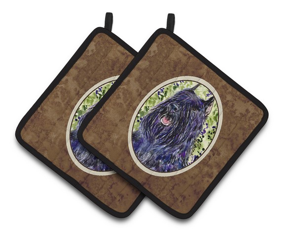Picture of Carolines Treasures SS8853PTHD Bouvier Des Flandres Pair of Pot Holders, 7.5 x 3 x 7.5 in.