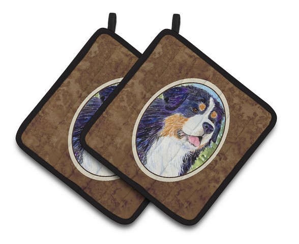 Bernese Mountain Dog Pair of Pot Holders