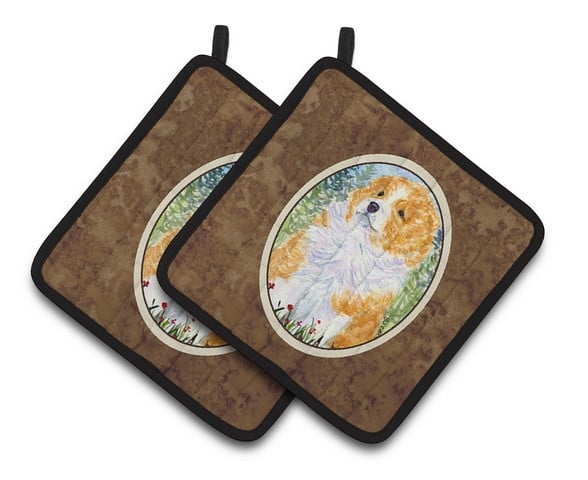 Sheltie Pair of Pot Holders 7.5 x 3 x 7.5 in.