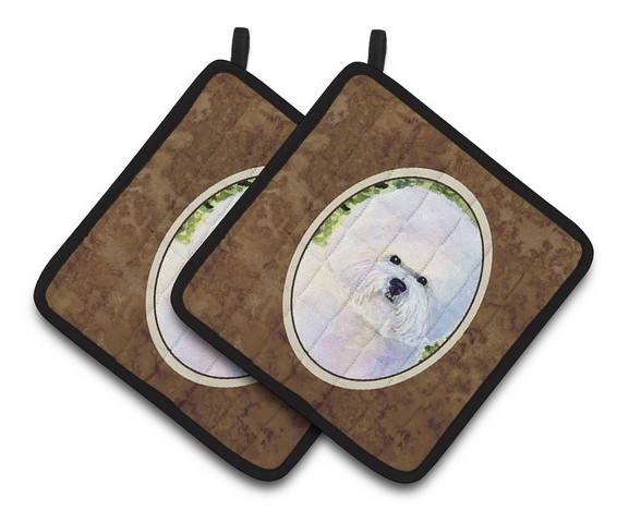 Bichon Frise Pair of Pot Holders