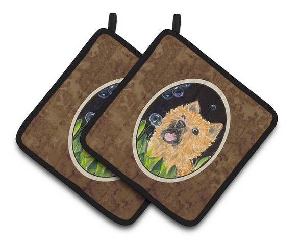 Cairn Terrier Pair of Pot Holders 7.5 x 3 x 7.5 in.