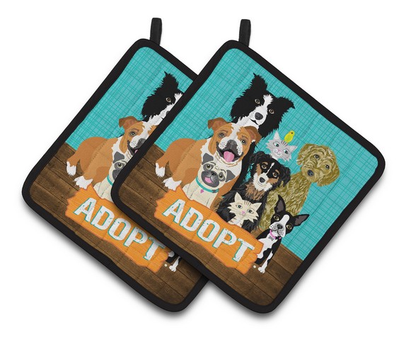 Picture of Carolines Treasures VHA3007PTHD Adopt Pets Adoption Pair of Pot Holders, 7.5 x 3 x 7.5 in.