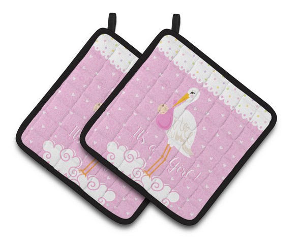 Picture of Carolines Treasures VHA3013PTHD Its a Baby Girl Pair of Pot Holders, 7.5 x 3 x 7.5 in.