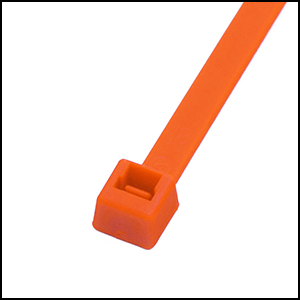 Cable Tie, 11 in L, Orange, 50 lb Strength, 100 PK