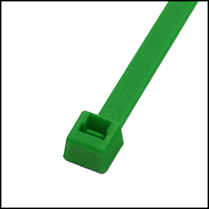 Cable Tie, 11 in L, Green, 50 lb Strength, 100 PK