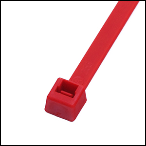 Cable Tie, 14 in L, Red, 50 lb Strength, 100 PK