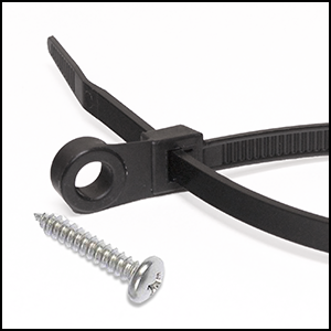 EM-11-50-MH-0-C 11 in. Ultra Violet Black Mounting Hole Cable Tie, 50 lbs - Pack of 100