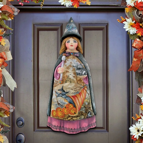 Halloween Witch Wooden Decorative Door Hanger