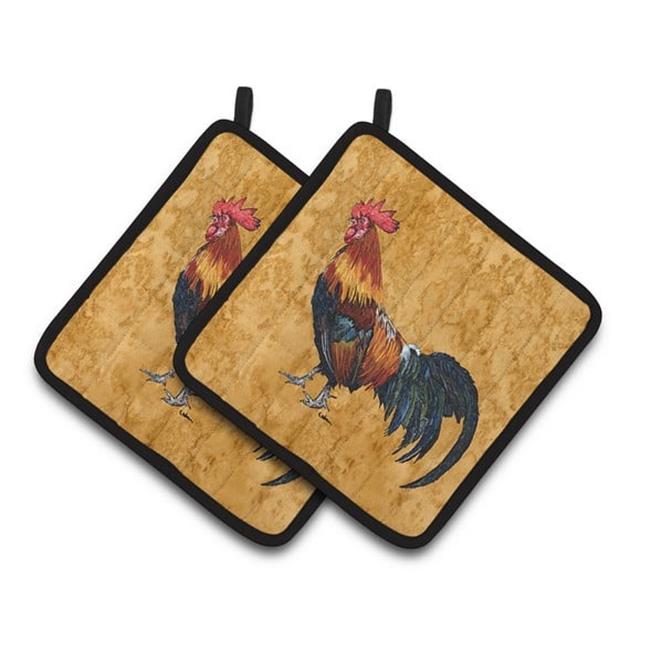 Carolines Treasures 8651PTHD Rooster Pair of Pot Holders  7.5 x 3 x 7.5 in.