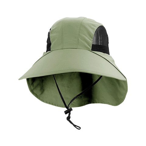 Picture of Juniper J7003 Large Bill Flap Cap With Mesh Side Panels, Olive