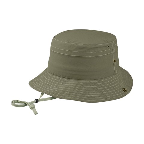 Picture of Juniper J7223 Taslon UV Bucket Hat With Side Snaps, Brown & Khaki - Small & Medium