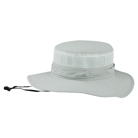 J7231 Taslon UV Bucket Hat With Mesh Crown, Grey - Medium & Large
