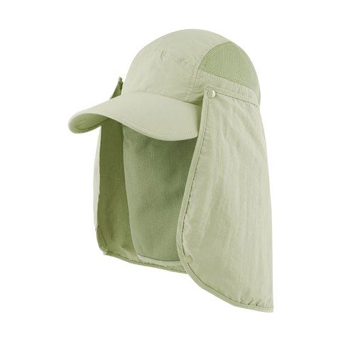 J7239 Taslon UV Cap With Removable Neck Flap, Khaki