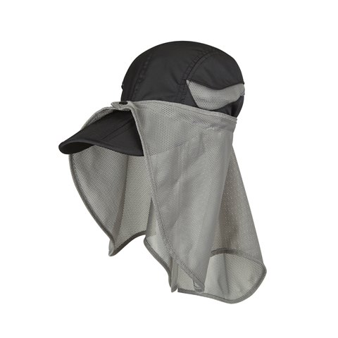 J7240 Nylon UV Folding Bill Cap, Black