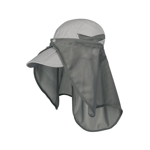 J7240 Nylon UV Folding Bill Cap, Grey