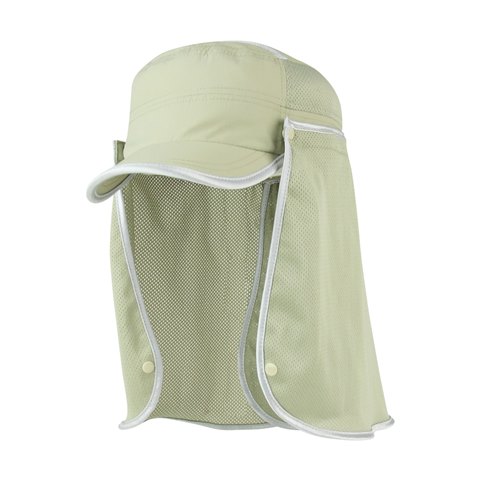J7241 Taslon UV Fidel Cap With Flap, Khaki