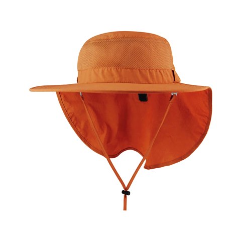 J7243 Taslon UV Large Bill Hat With Roll-Up Flap, Orange