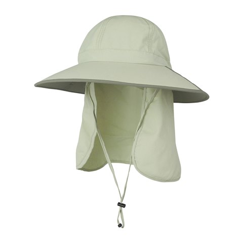 J7244 Taslon UV Large Folding Brim Hat, Khaki - Small & Medium