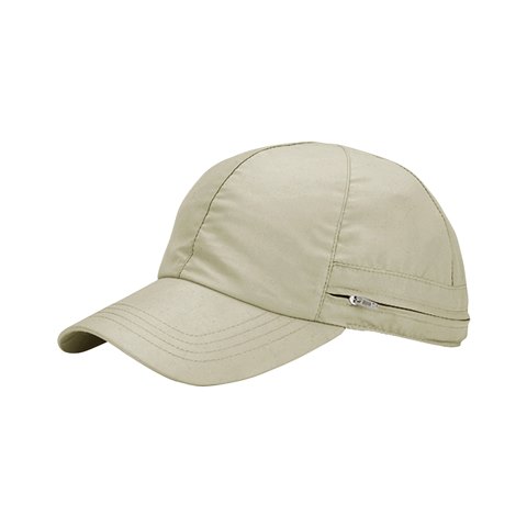 J7638 Microfiber Cap With Packable Flap, Khaki