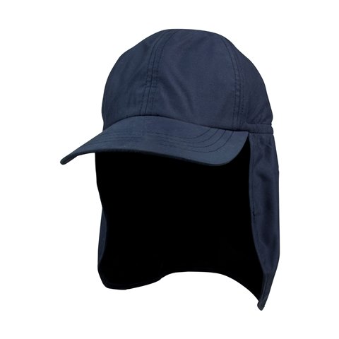 J7667 Brushed Microfiber Cap With Flap - Navy