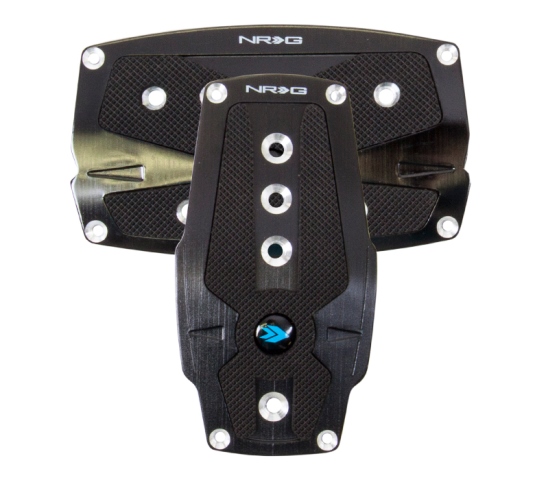 Picture of NRG Innovations PDL-250BK Brushed Black Aliminum Sport Pedal with Black Rubber Inserts AT