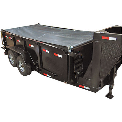 Standard Duty Tarp, 6 ft 6 in x 15 ft, 10 Mil, Gray/Black, PVC Coated Polyester, UV Resistant