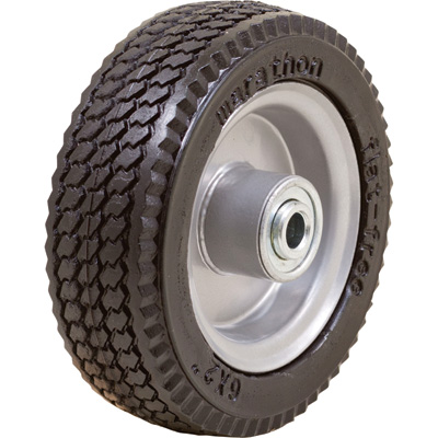 Marathon 33101 6 x 2 Sawtooth Tread Flat Free - 2.375" Centered Hub - 1/2" Bearings