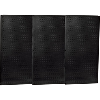 19296 Industrial Metal Pegboard - Black, Three 16 x 32 in. Panels - Model No. 35-P-35-P-3248BK