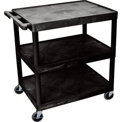 Multipurpose Utility Cart - Black - 3 Shelves - 500 lbs Capacity