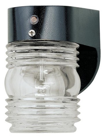 6694900 High Impact Polycarbonate One Light Outdoor Wall Lantern with Dusk to Dawn Sensor, Black