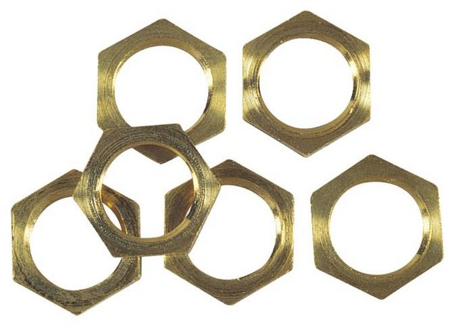 Picture of Westinghouse 7062100 0.125 IP Threaded Six Locknuts &#44; Solid Brass - Pack of 6