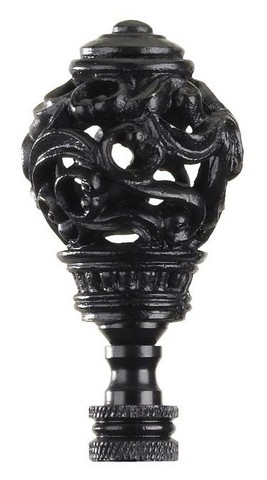 Picture of Westinghouse 7069900 2.75 in. Black Iron Baroque Scroll Finial&#44; Pack of 6