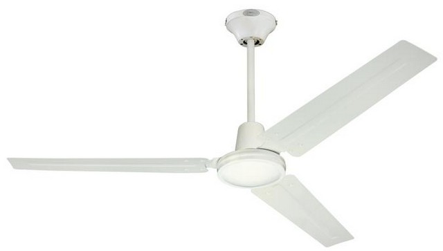 Picture of Westinghouse 7812700 56 in. Industrial 3 White Steel Blades Indoor Ceiling Fan & Ball Hanger Installation System, White with Wall Control
