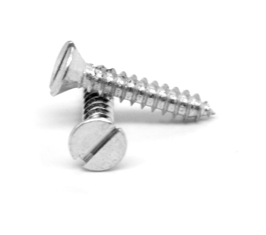 No.6-18 x 0.75 Slotted Flat Head Type A Sheet Metal Screw, Low Carbon Steel - Zinc Plated - 10000 Piece
