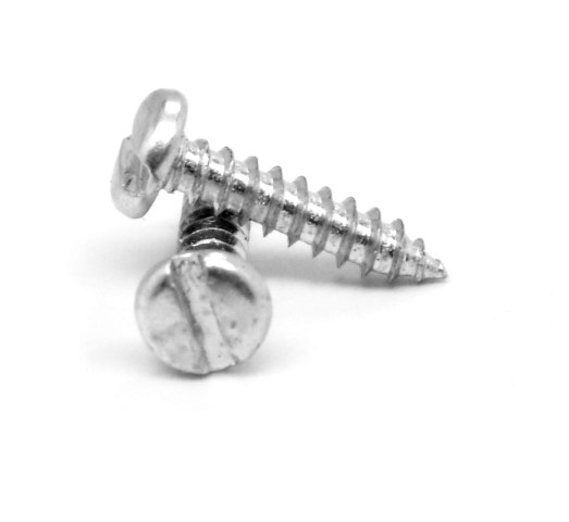 No.10-12 x 2 Slotted Pan Head Type A Sheet Metal Screw, 18-8 Stainless Steel - 1000 Piece