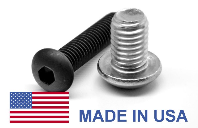 0.25-20 x 2.25 Coarse Thread Socket Button Head Cap Screw, USA Alloy Steel - Plain - No Plating - 100 Piece