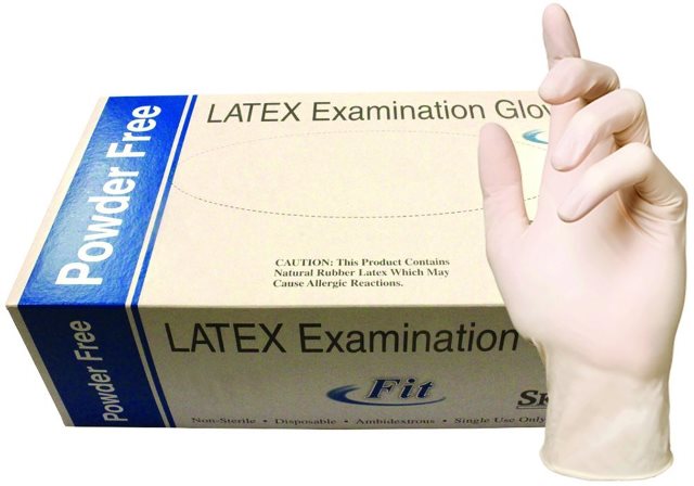 Picture of Skintx 90010 FIT 1000 Piece Latex Medical Grade Examination Powder Free Gloves&#44; Medium - Box of 10