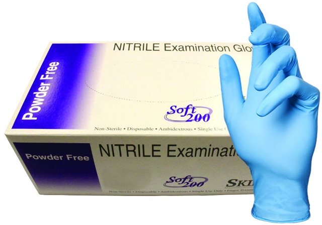 S2-50005 2000 Piece Soft Nitirle Medical Grade Examination Powder Free Gloves, Cool Blue - Small - 200 Per Box