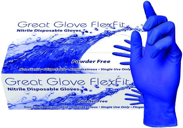 FFNM50020 2000 Piece FlexFit Soft Nitirle Disposable Food Safe Industrial Grade Powder Free Gloves, Extra Large - 200 Per Box, Extra Large