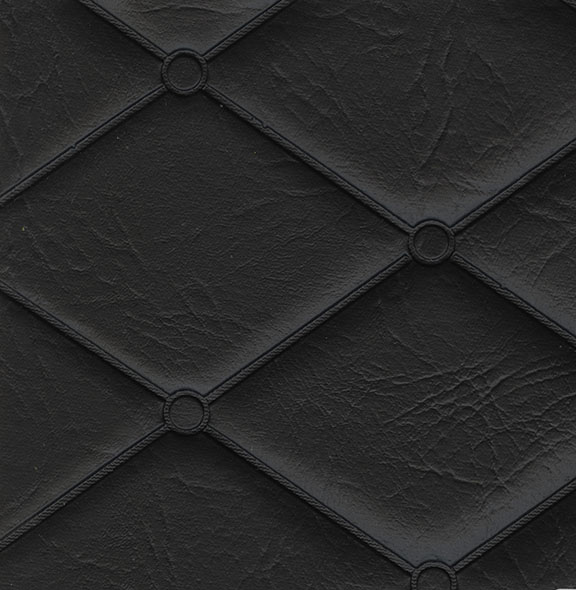 7 4.5 x 3 in. Heat Sealed Quilted Vinyl Diamond Fabric, Black