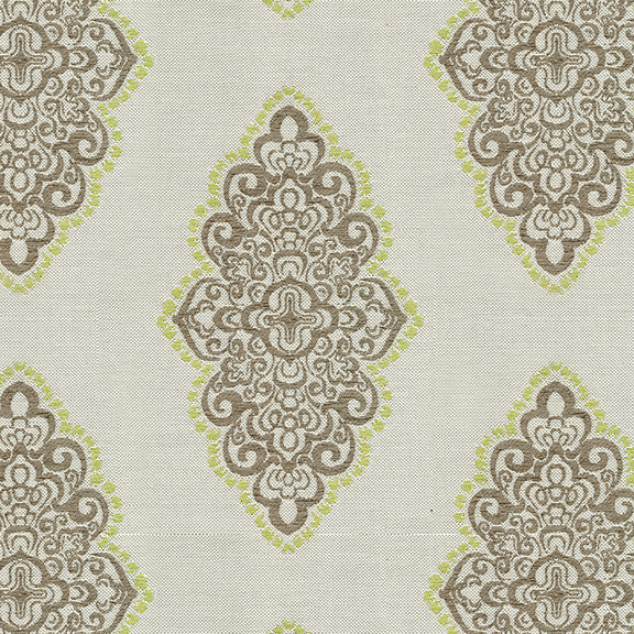 202 Medallion Design Woven Jacquard Fabric - Elm