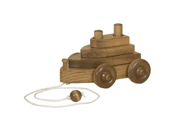 Picture of Lapps Toys & Furniture 110 H Wooden Pull Toy Boat&#44; Small - Harvest