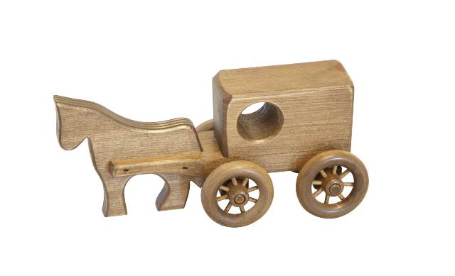 Picture of Lapps Toys & Furniture 154 H Wooden Horse-Buggy Toy, Small - Harvest
