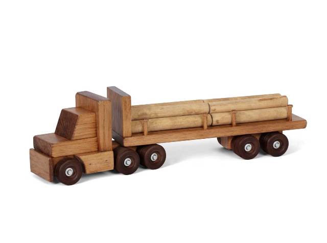 Picture of Lapps Toys & Furniture 195 LTH Wooden Log Trailer, Harvest