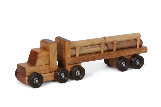 Picture of Lapps Toys & Furniture 199 LTH Wooden Log Truck Toy, Small - Harvest