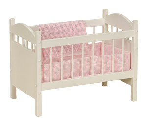 Picture of Lapps Toys & Furniture 016 W Wooden Doll Crib&#44; White